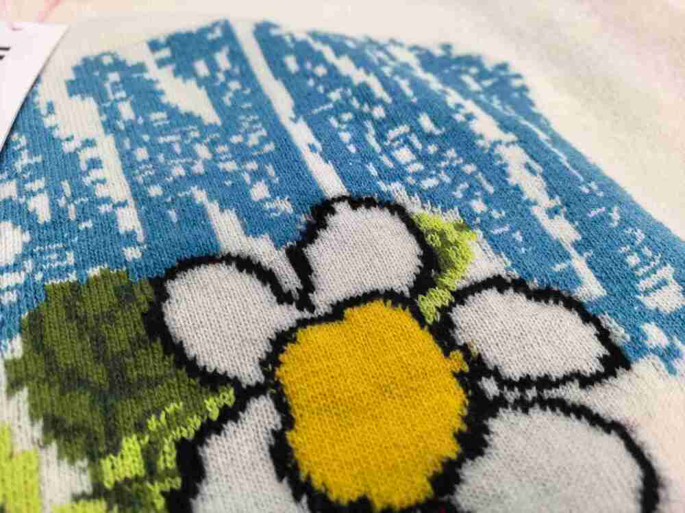 GANNI Off White Strawberry Flower Logo Long Sleeve Knitted Jumper - Picture 6 of 7